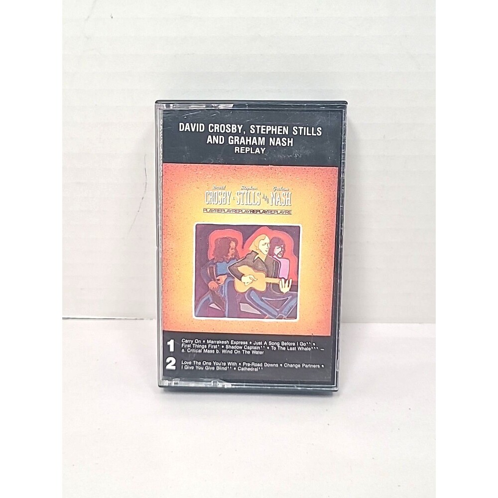 David Crosby, Stephen Stills & Graham Nash Replay Cassette Tape 1980